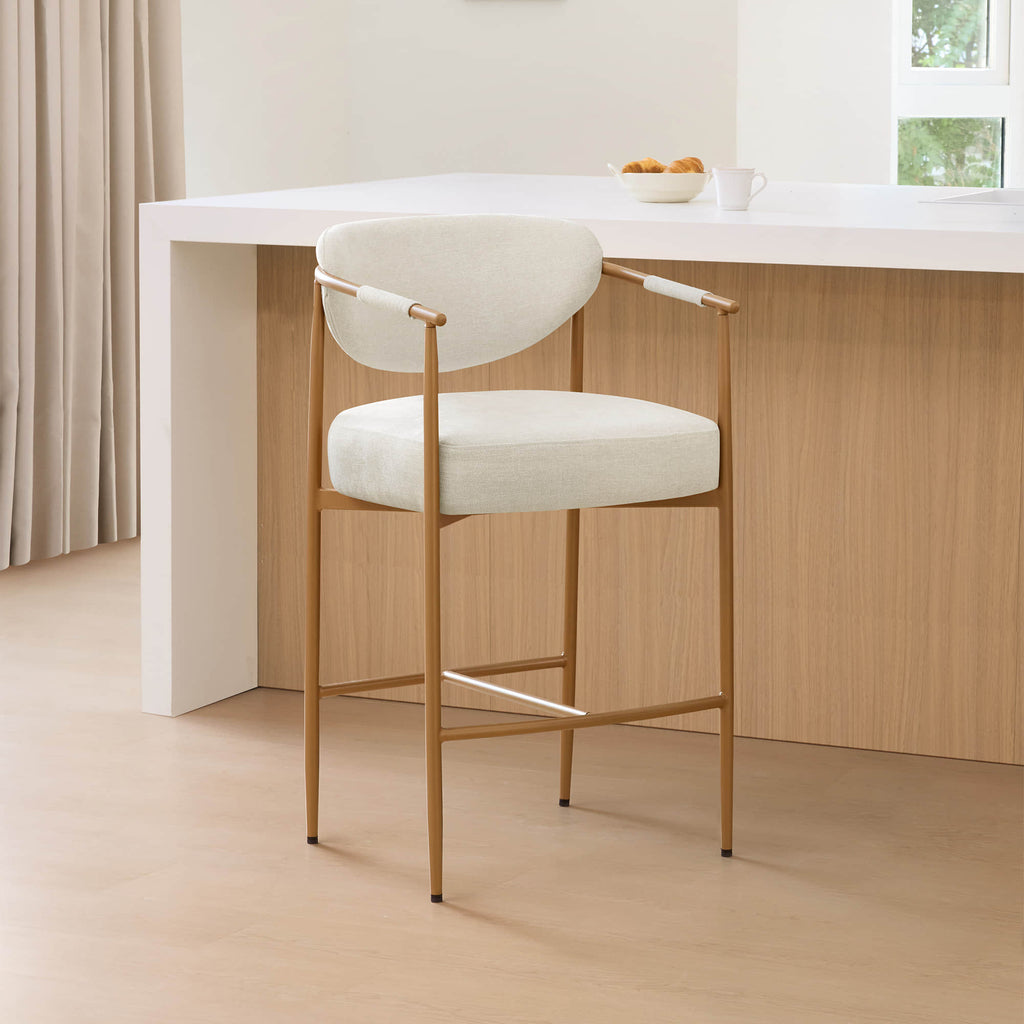 Jade Faux Leather Rope Counter Stool