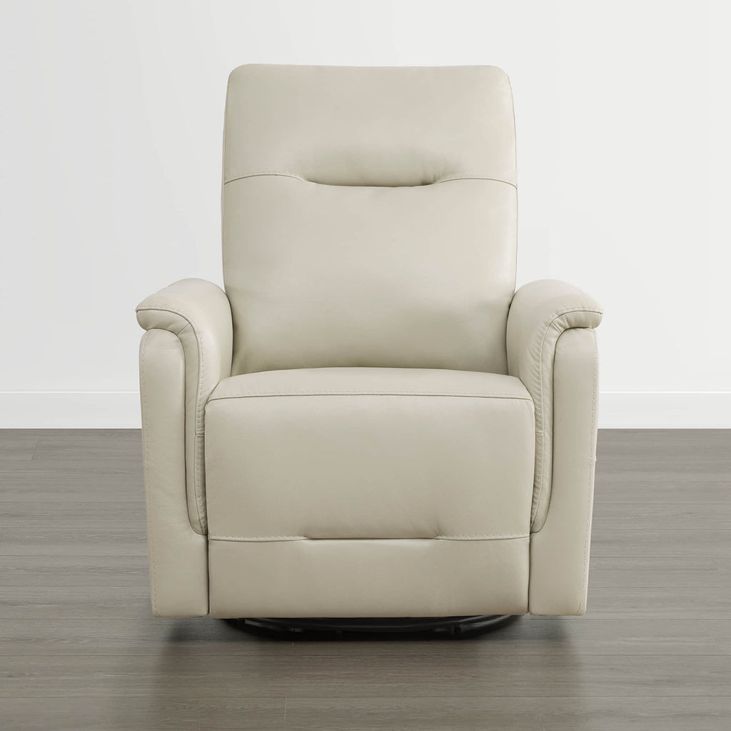 Jaxon Genuine Leather Swivel Glider Power Recliner with Power Headrest