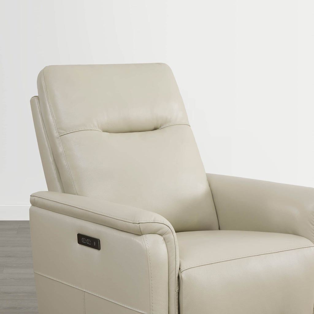 Jaxon Genuine Leather Swivel Glider Power Recliner with Power Headrest