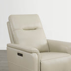 Jaxon Genuine Leather Swivel Glider Power Recliner with Power Headrest