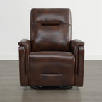 Jaxon Genuine Leather Swivel Glider Power Recliner with Power Headrest