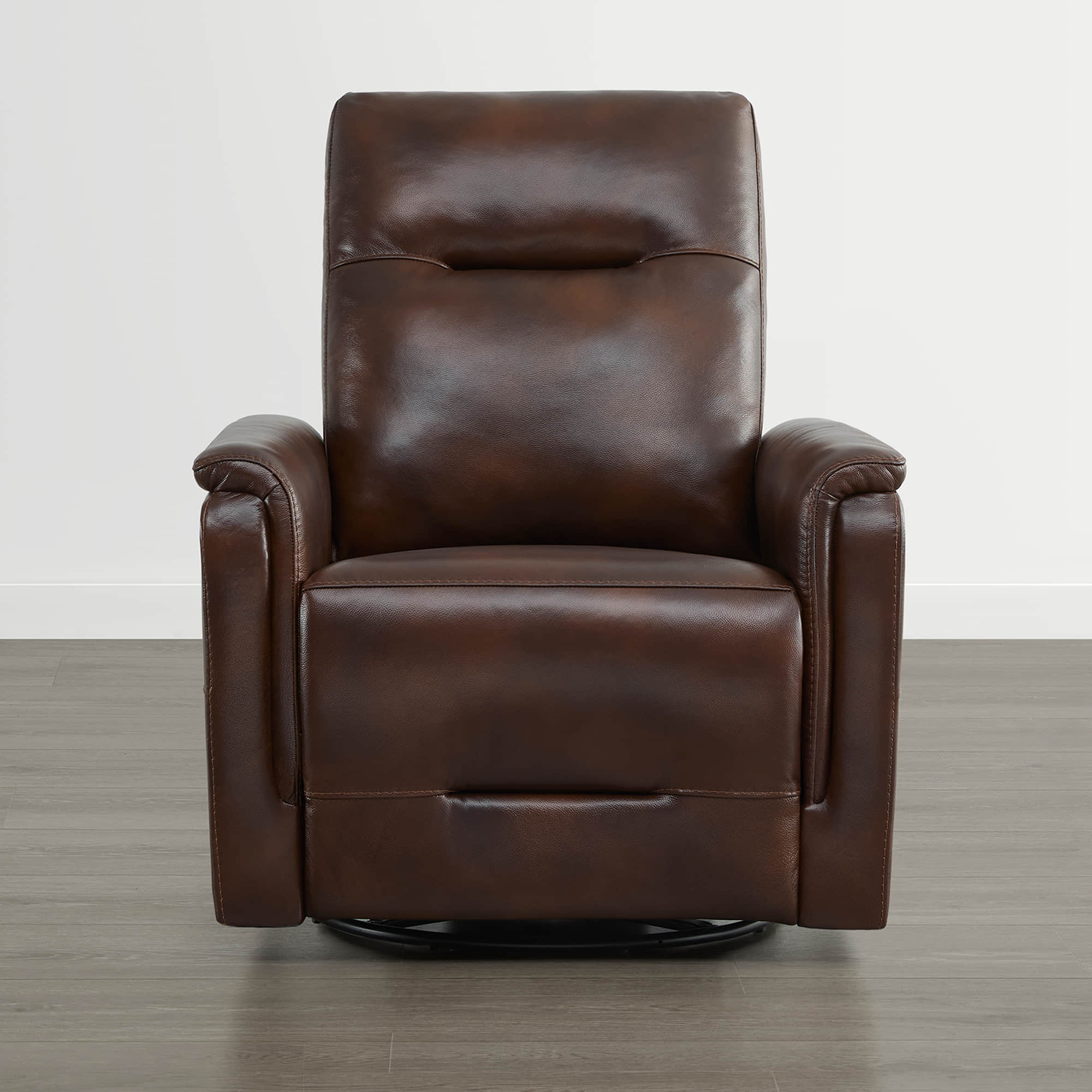 Jaxon Genuine Leather Swivel Glider Power Recliner with Power Headrest