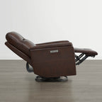 Jaxon Genuine Leather Swivel Glider Power Recliner with Power Headrest