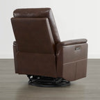 Jaxon Genuine Leather Swivel Glider Power Recliner with Power Headrest