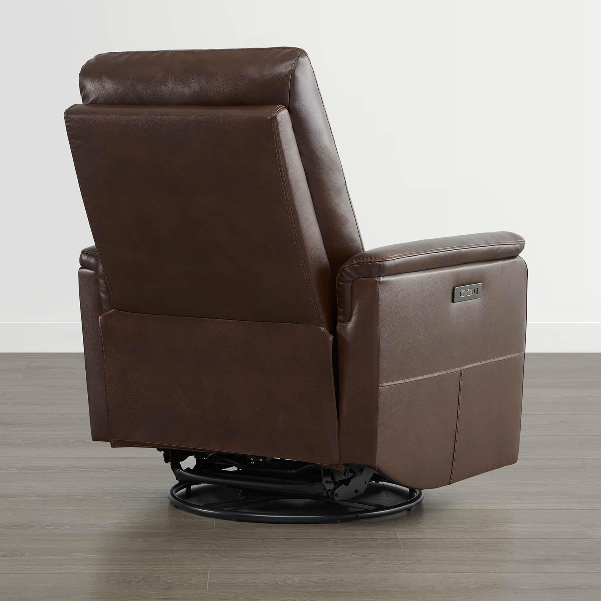 Jaxon Genuine Leather Swivel Glider Power Recliner with Power Headrest