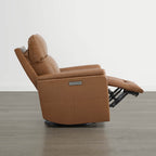 Jaxon Genuine Leather Swivel Glider Power Recliner with Power Headrest