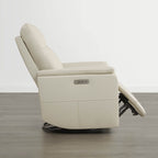 Jaxon Genuine Leather Swivel Glider Power Recliner with Power Headrest