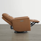 Jaxon Genuine Leather Swivel Glider Power Recliner with Power Headrest