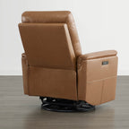 Jaxon Genuine Leather Swivel Glider Power Recliner with Power Headrest
