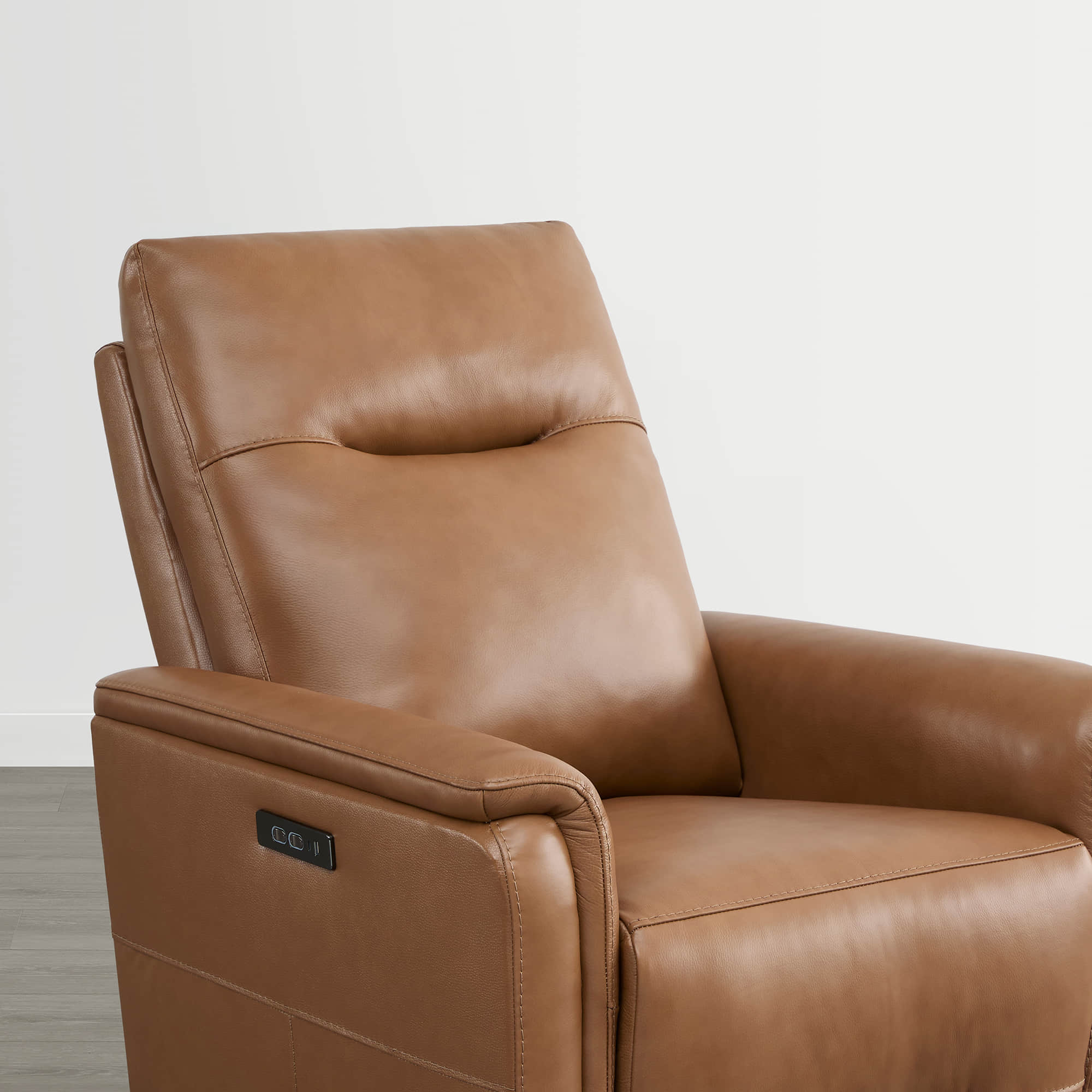 Jaxon Genuine Leather Swivel Glider Power Recliner with Power Headrest