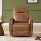 Jaxon Genuine Leather Swivel Glider Power Recliner with Power Headrest
