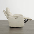 Jaxon Genuine Leather Swivel Glider Power Recliner with Power Headrest