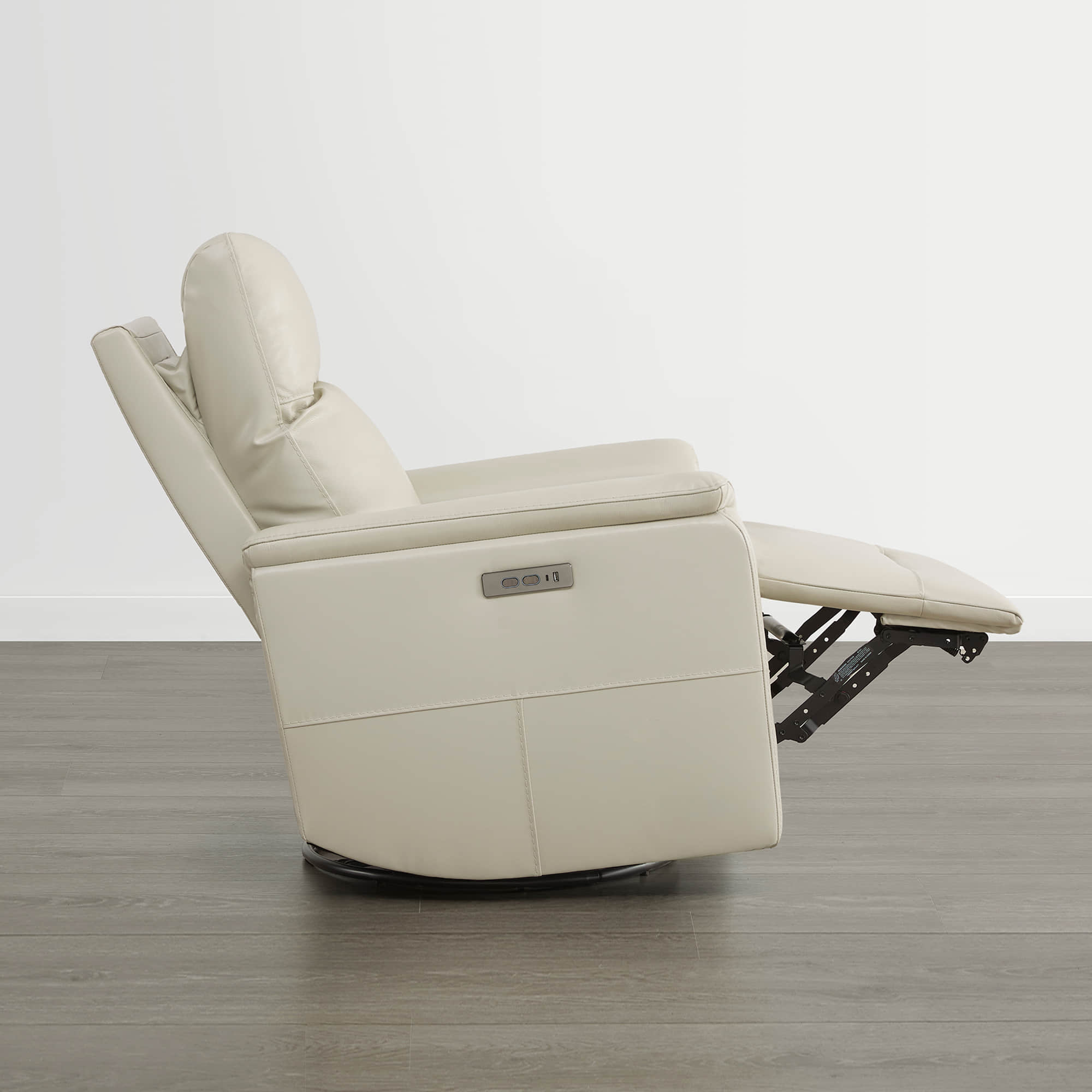 Jaxon Genuine Leather Swivel Glider Power Recliner with Power Headrest