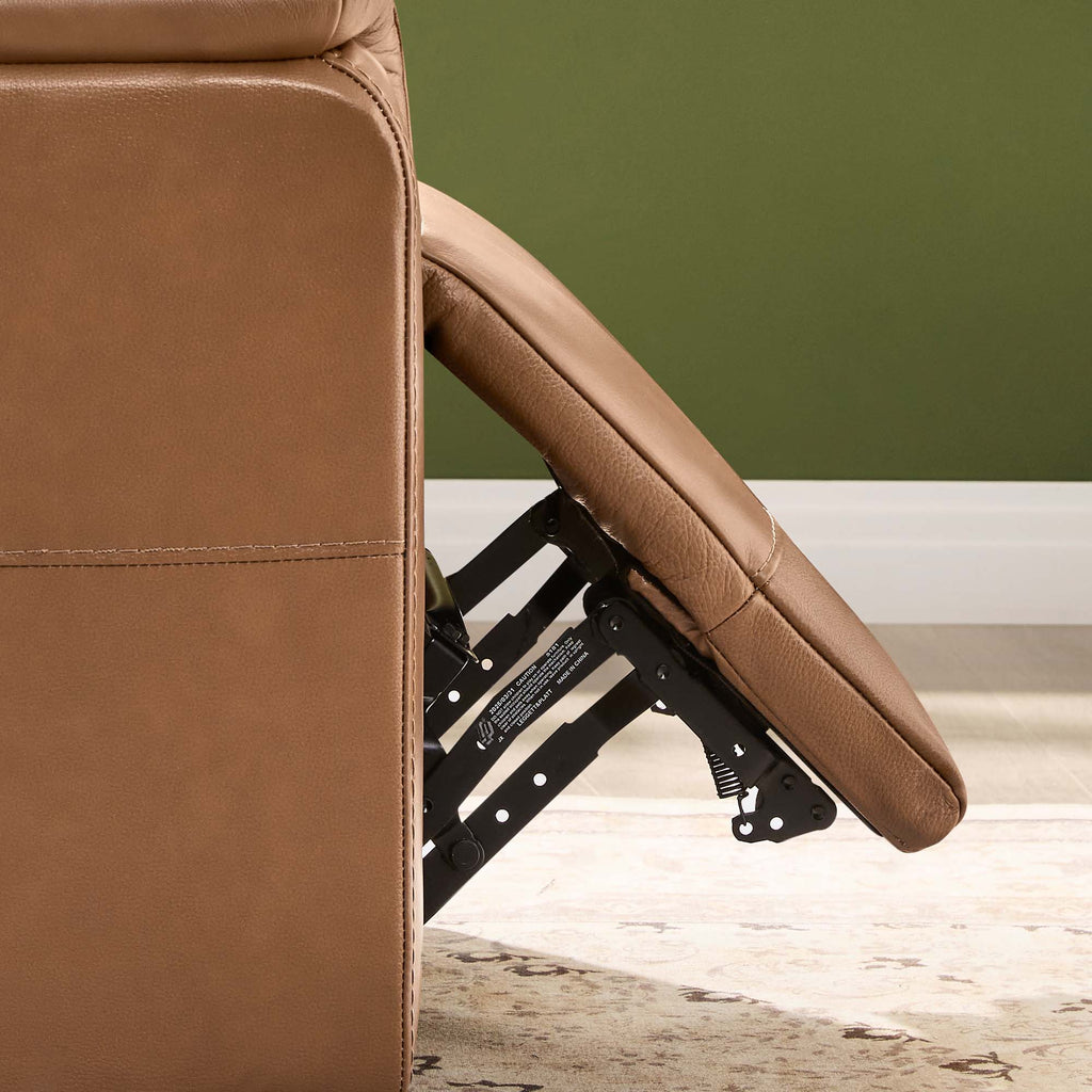 Jaxon Genuine Leather Swivel Glider Power Recliner with Power Headrest