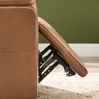 Jaxon Genuine Leather Swivel Glider Power Recliner with Power Headrest