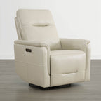 Jaxon Genuine Leather Swivel Glider Power Recliner with Power Headrest
