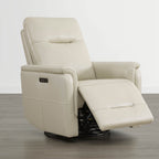 Jaxon Genuine Leather Swivel Glider Power Recliner with Power Headrest