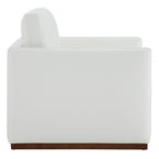 Fauteuil pivotant Henry avec base en bois