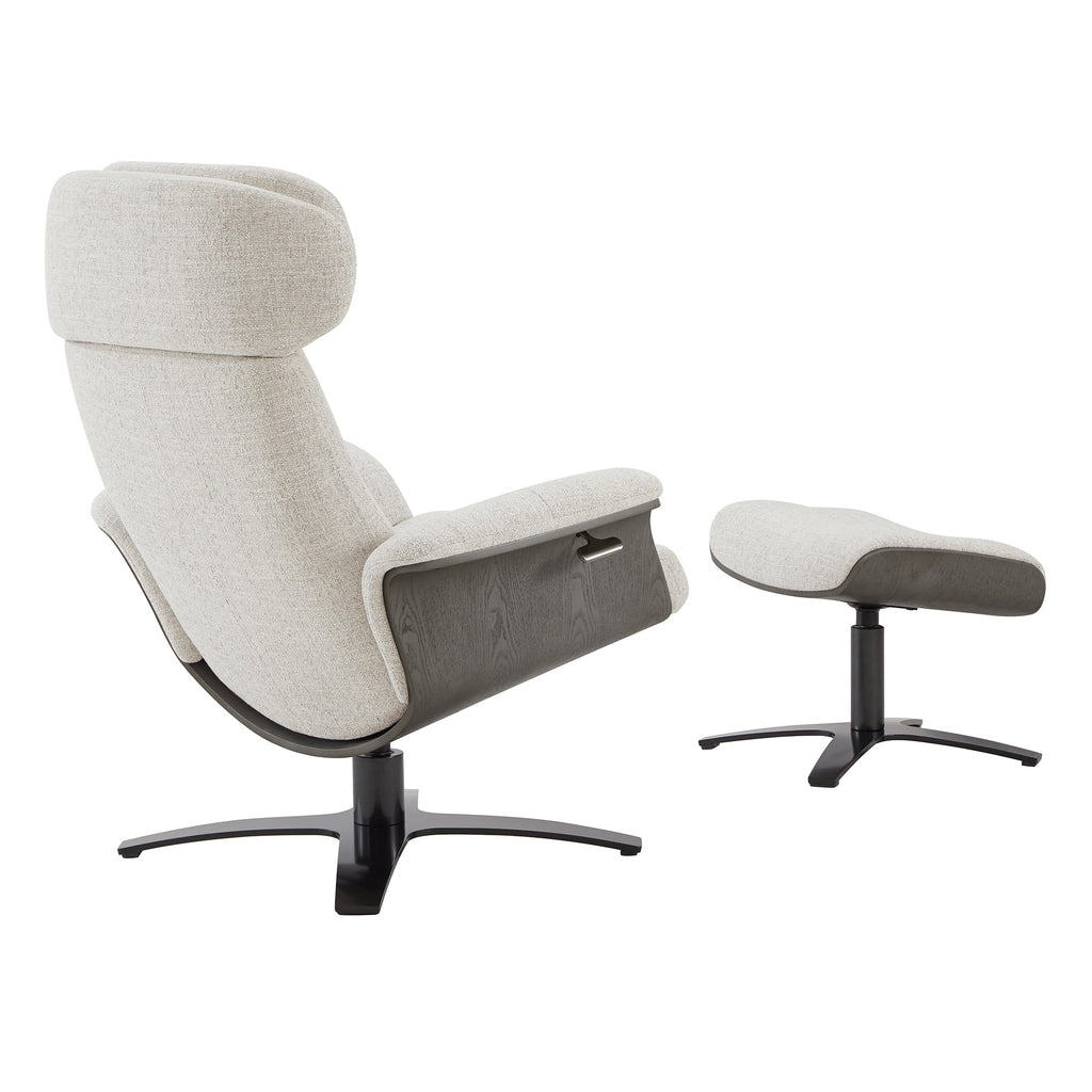 Elvin Genuine Leather Recliner Lounge Chair & Ottoman