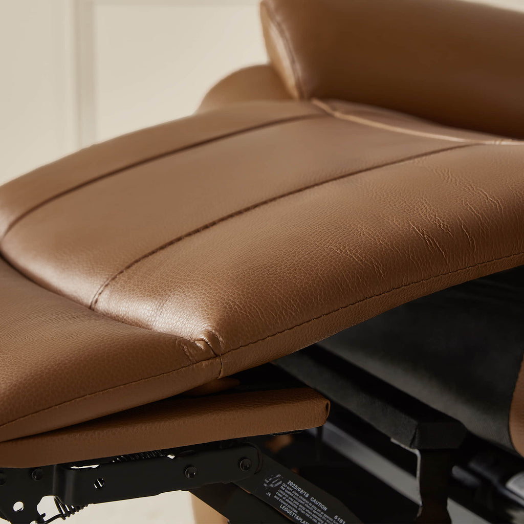 Keith Leather Swivel Glider Recliner with Power Headrest