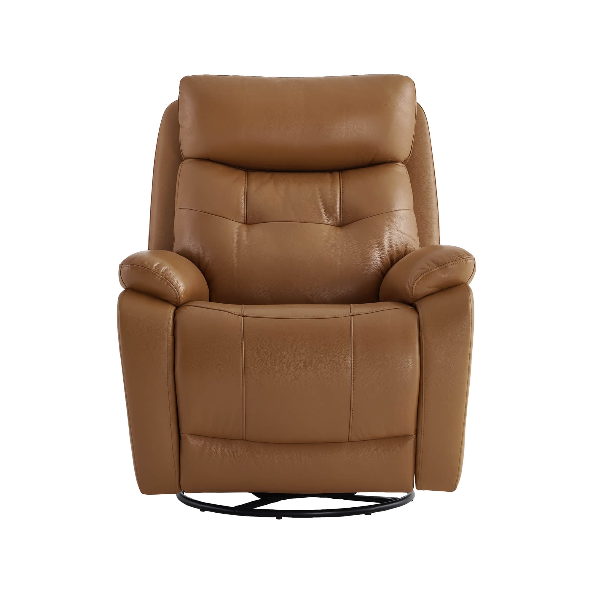 Keith Leather Swivel Glider Recliner with Power Headrest
