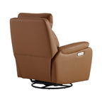 Keith Leather Swivel Glider Recliner with Power Headrest