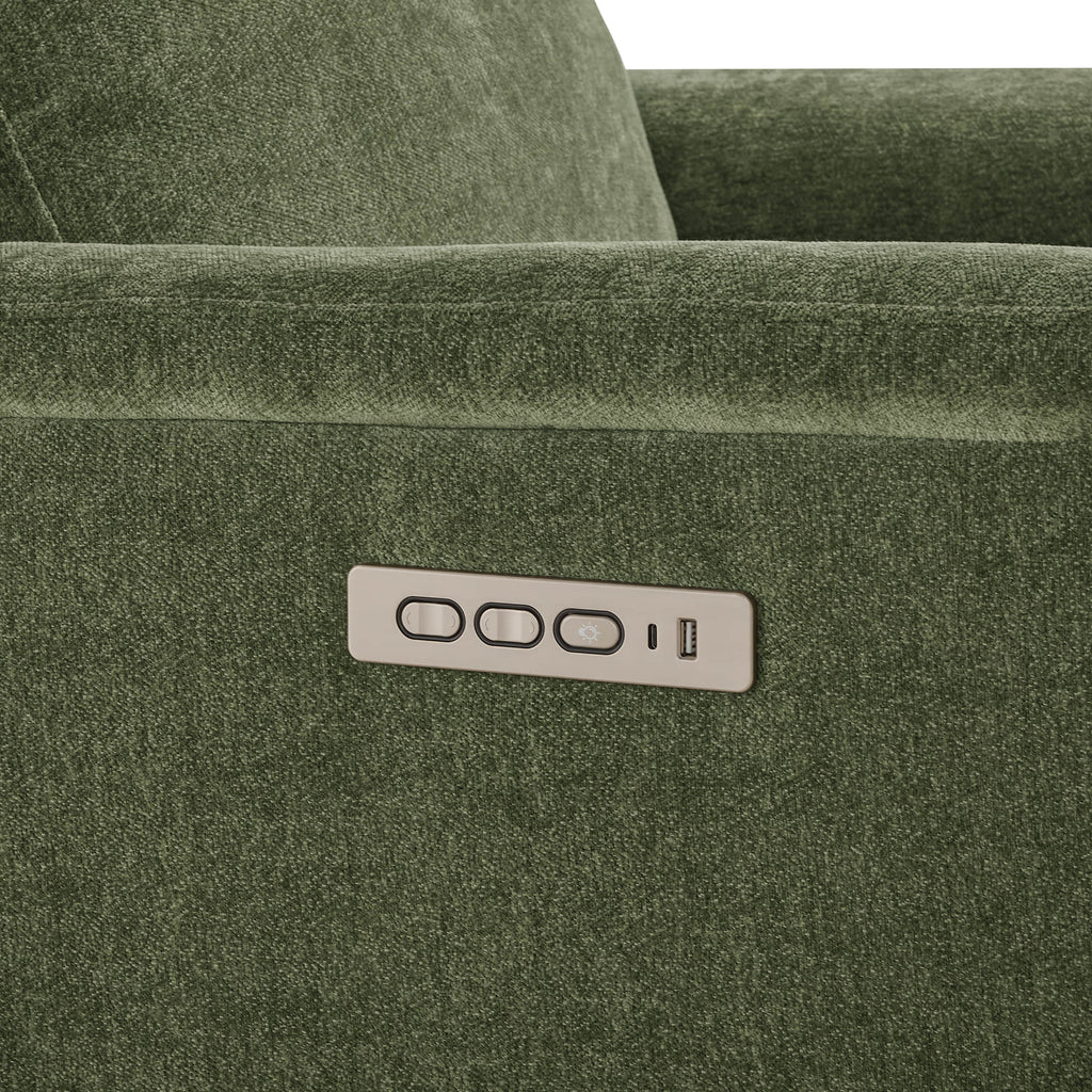 Lulla Power Swivel Nursery Glider Recliner with Power Headrest and Nightlight