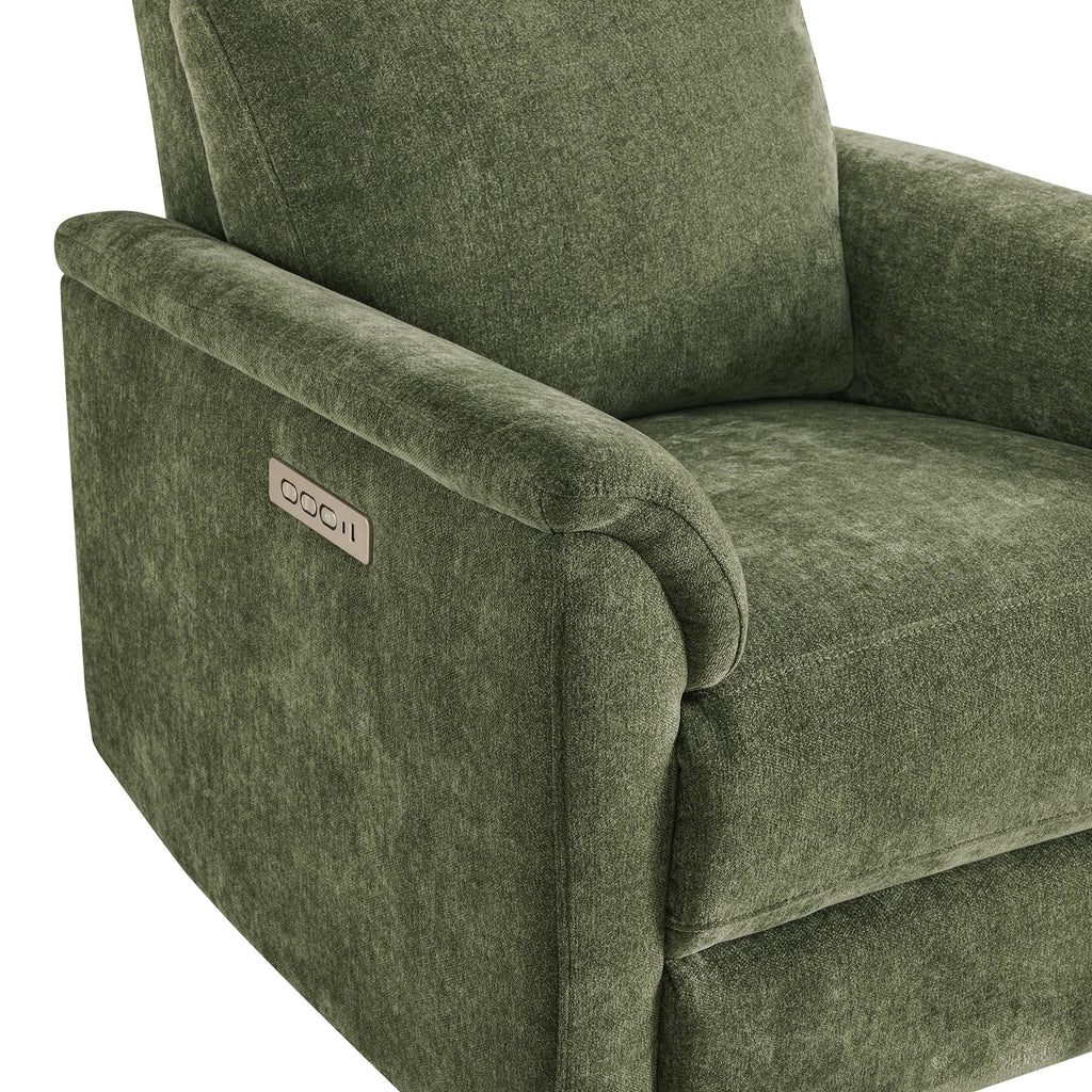 Lulla Power Swivel Nursery Glider Recliner with Power Headrest and Nightlight