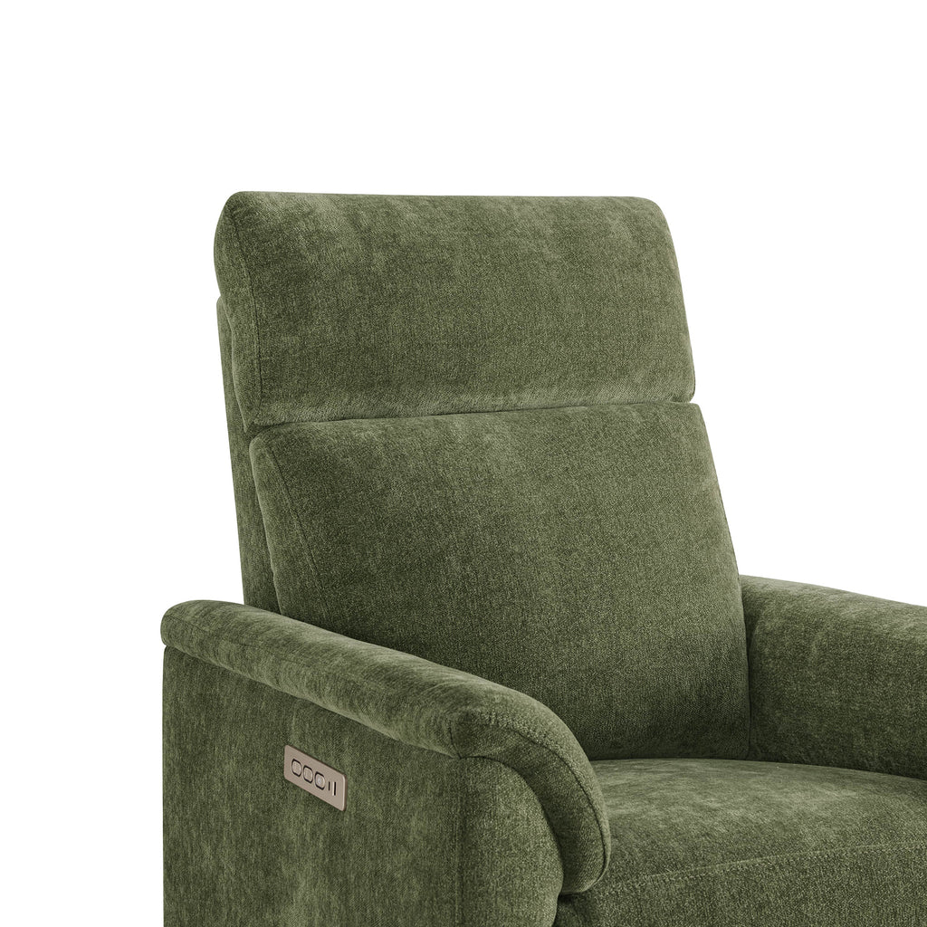 Lulla Power Swivel Nursery Glider Recliner with Power Headrest and Nightlight