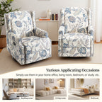 29'' W Pattern Swivel Glider Manual Push Back Recliner Chair Set of 2