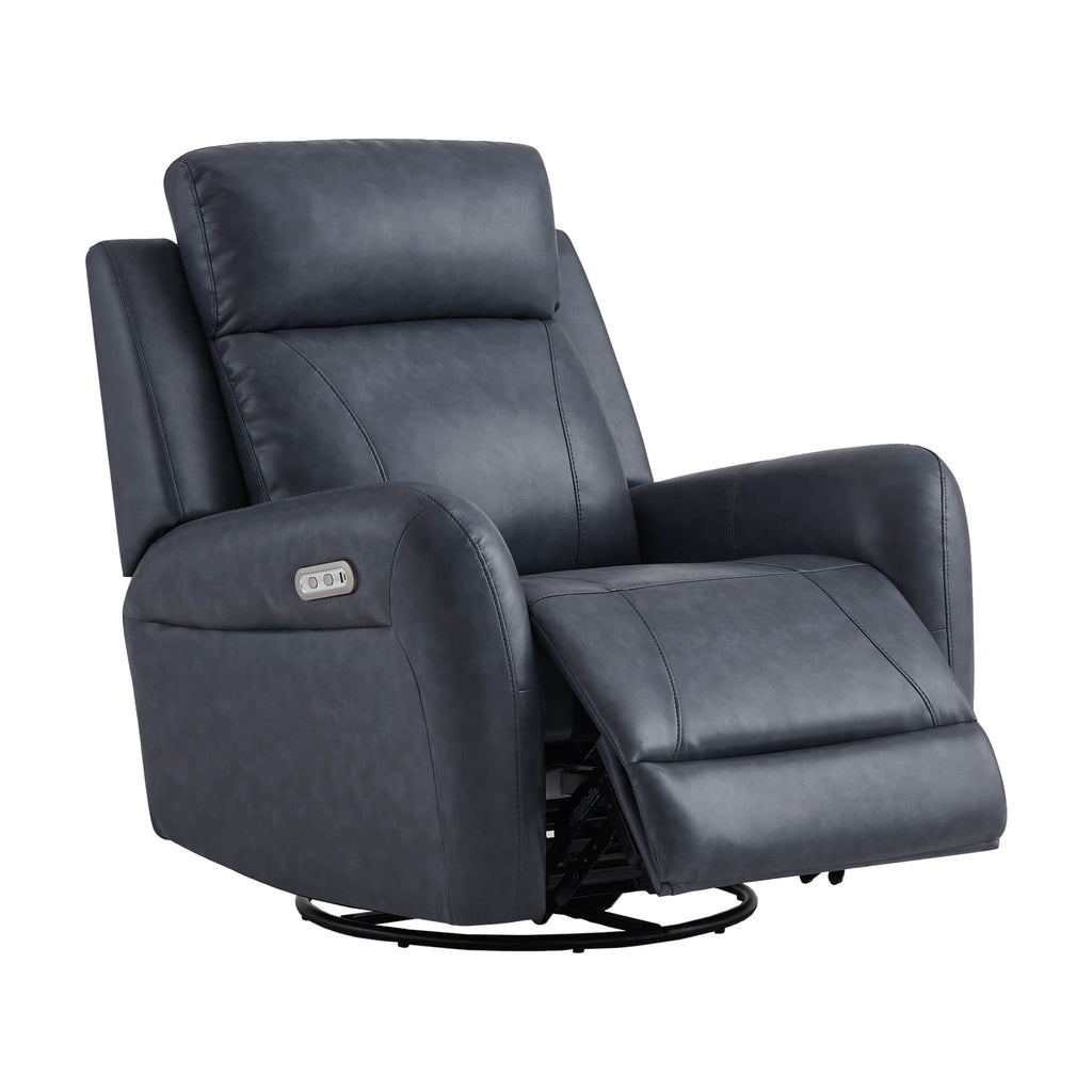 Myles Genuine Leather Swivel Glider Power Recliner