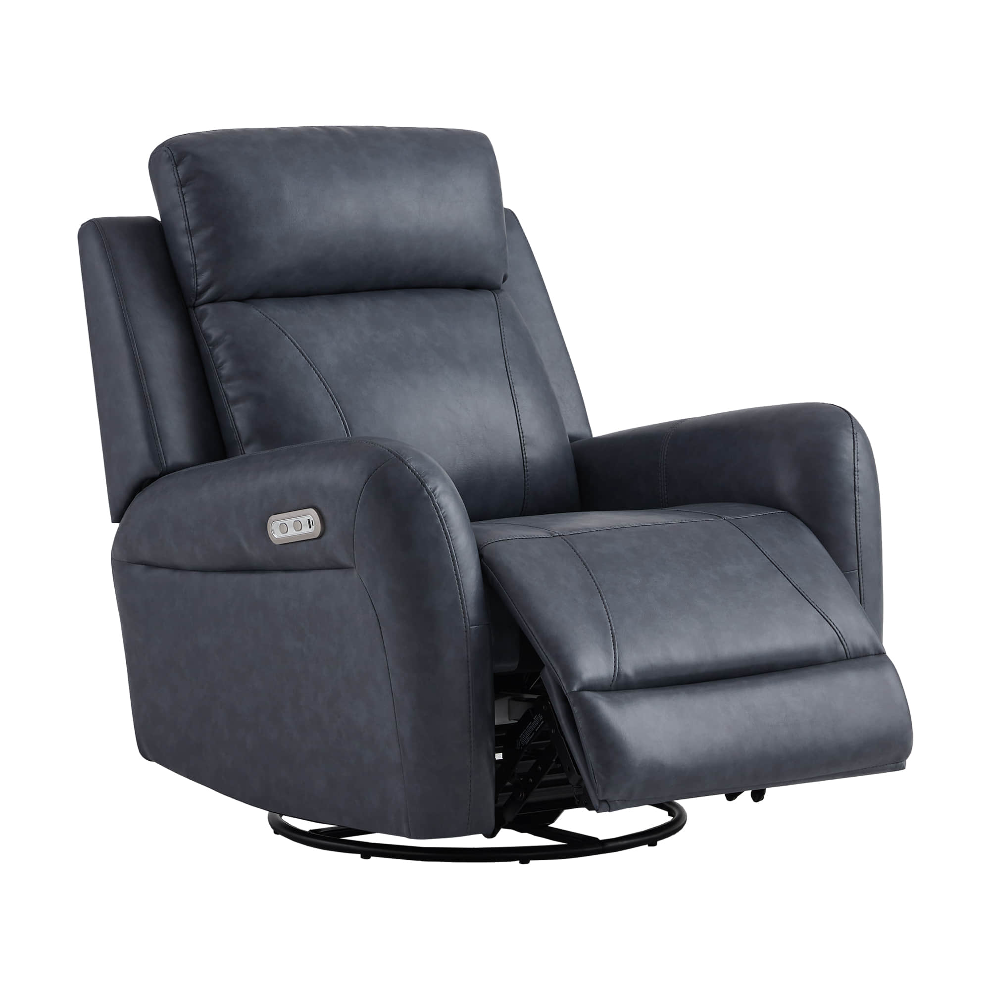 Myles Genuine Leather Swivel Glider Power Recliner