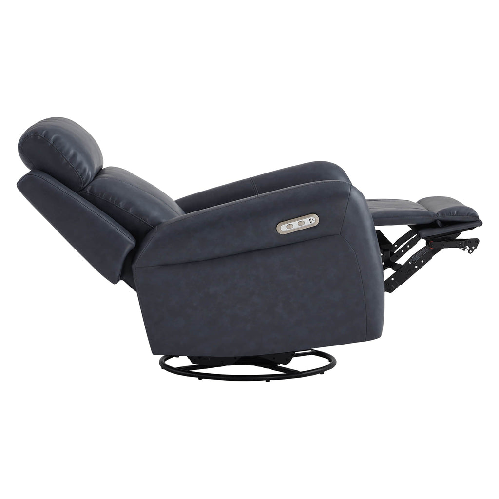 Myles Genuine Leather Swivel Glider Power Recliner