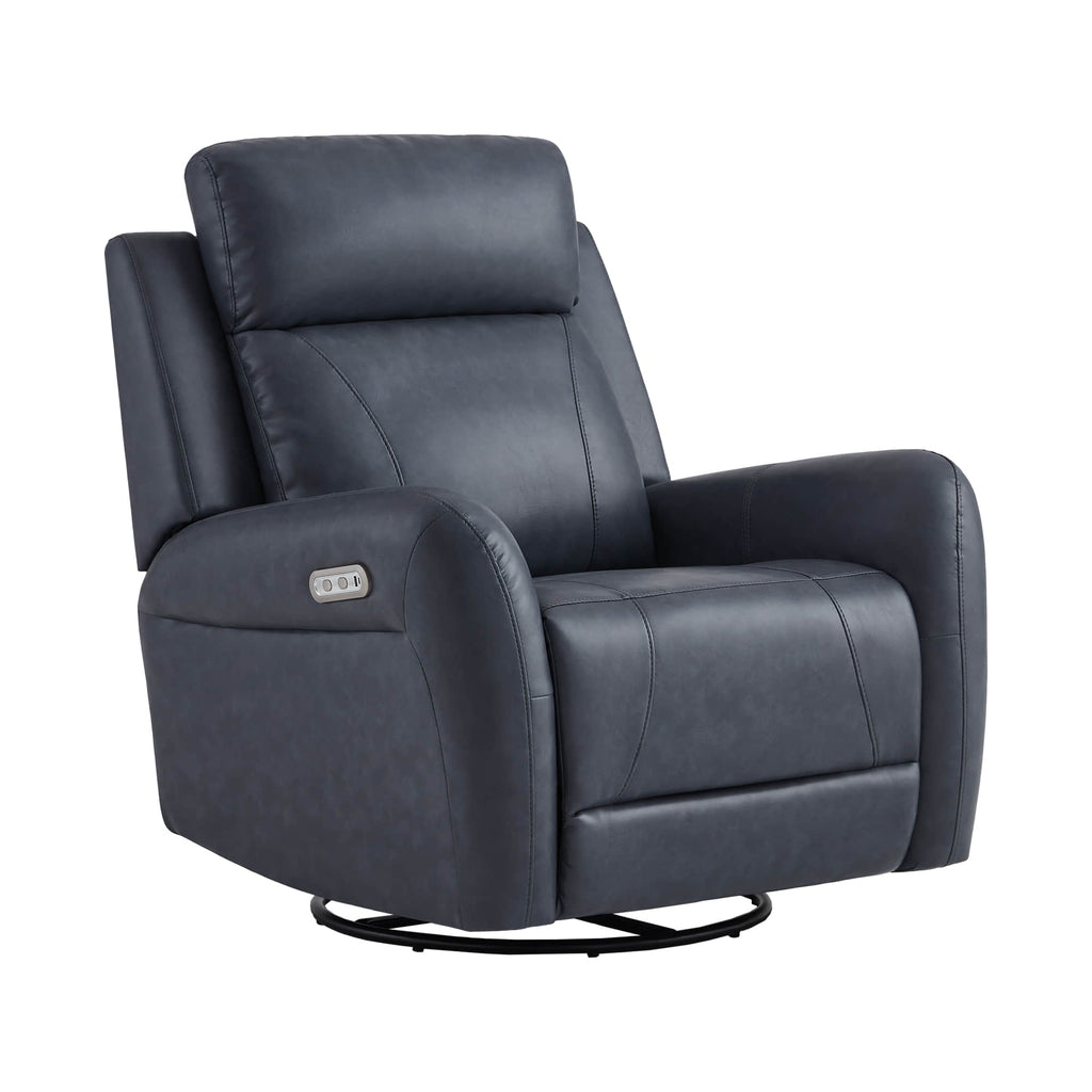 Myles Genuine Leather Swivel Glider Power Recliner