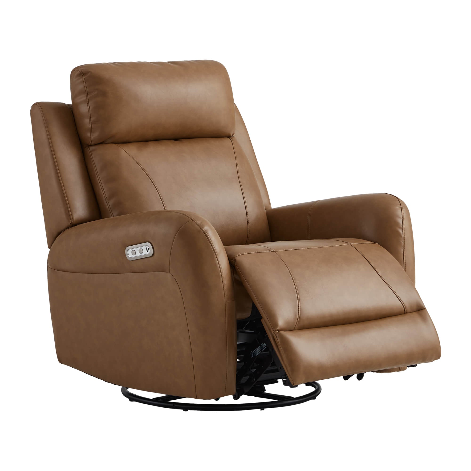 Myles Genuine Leather Swivel Glider Power Recliner