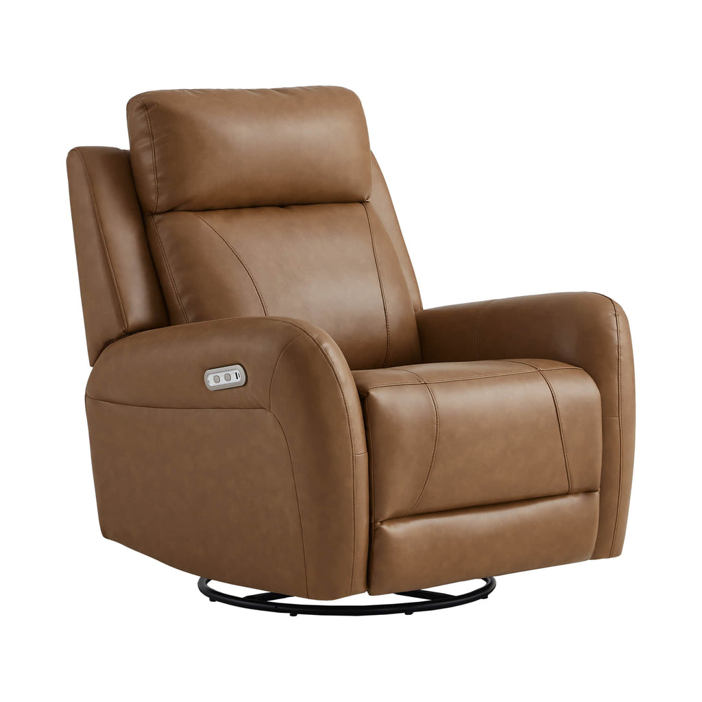 Myles Genuine Leather Swivel Glider Power Recliner