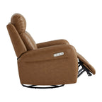Myles Genuine Leather Swivel Glider Power Recliner