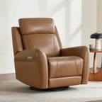 Myles Genuine Leather Swivel Glider Power Recliner