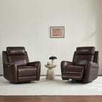 Myles Genuine Leather Swivel Glider Power Recliner
