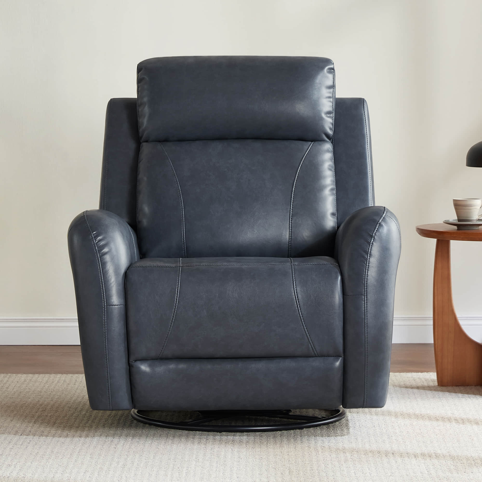 Myles Genuine Leather Swivel Glider Power Recliner