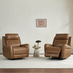 Myles Genuine Leather Swivel Glider Power Recliner