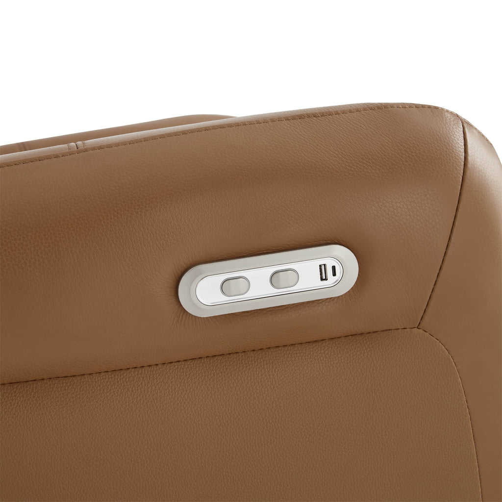 Myles Genuine Leather Swivel Glider Power Recliner