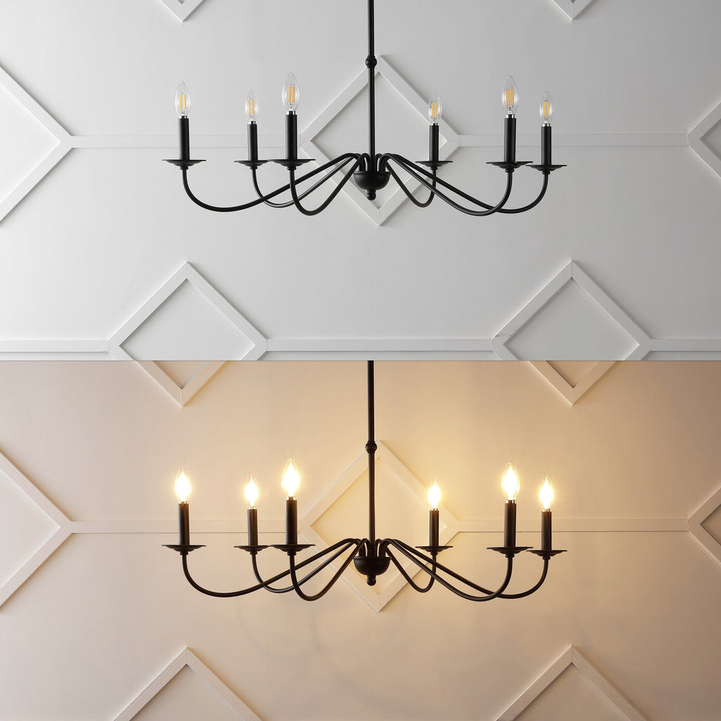 34.75 6-Light Iron LED Chandelier, by JONATHAN Y