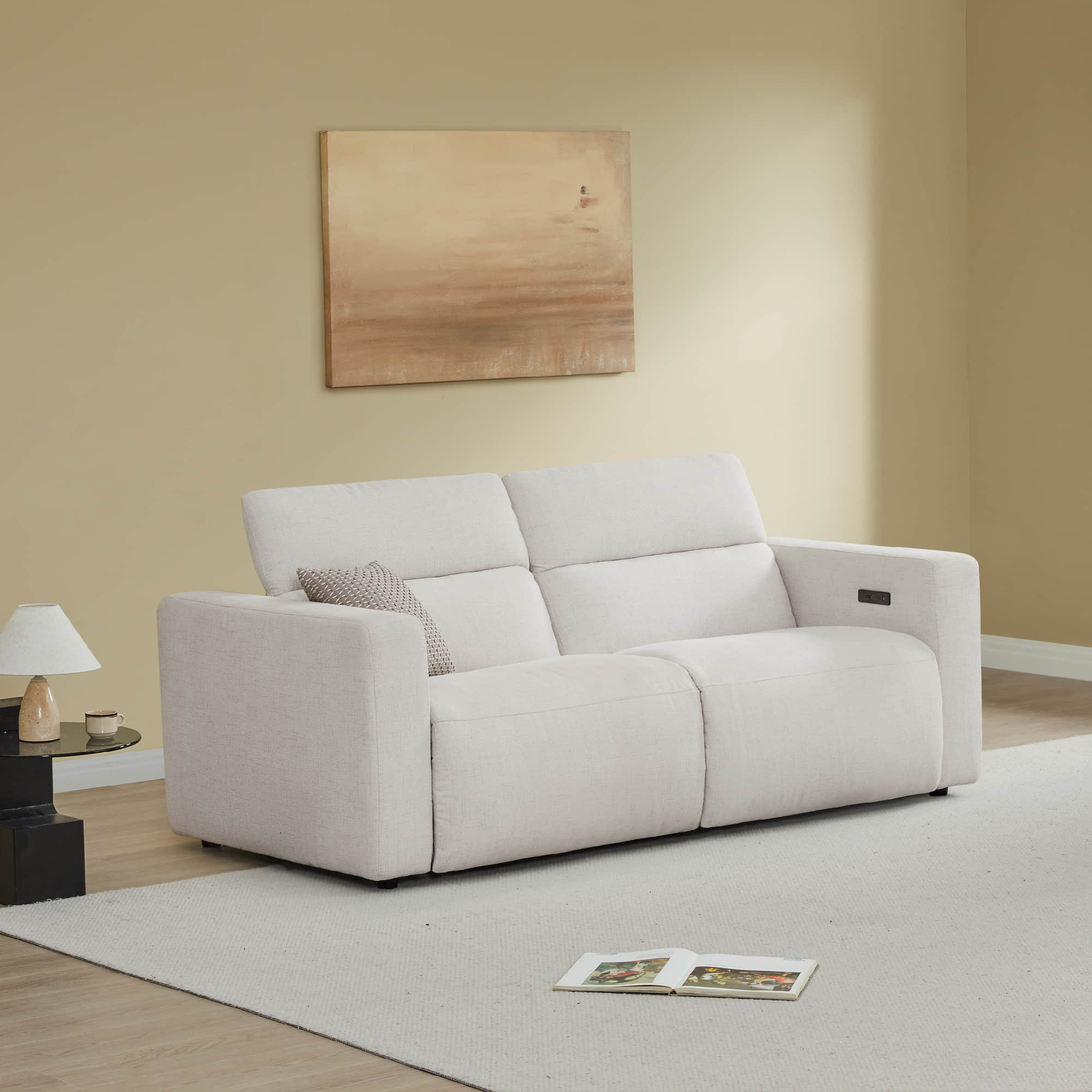 Oliver 2-Seat Wall-hugger Reclining Sectional Sofa with Power Headrest