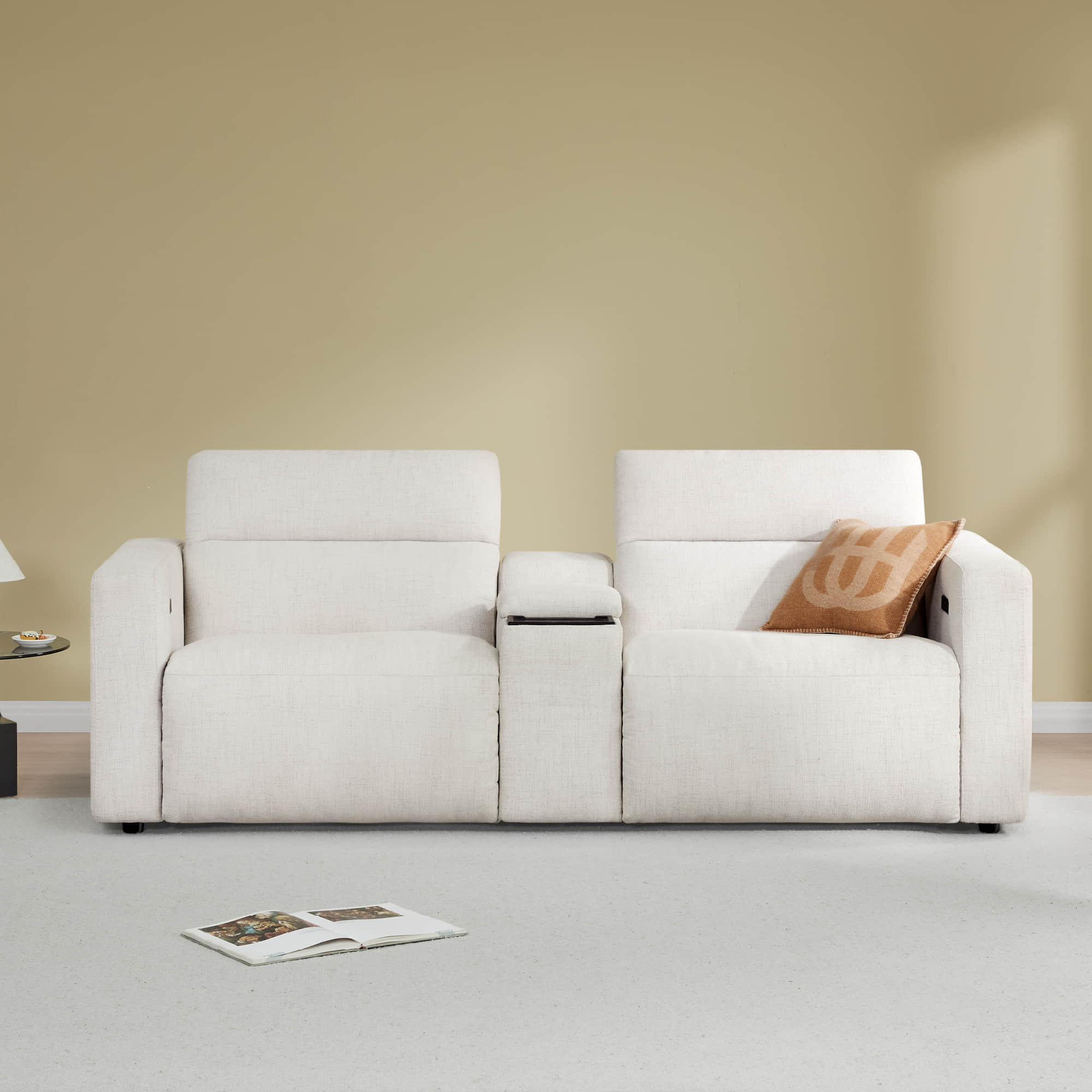 Oliver 2-Seat Wall-hugger Reclining Sectional Sofa with Power Headrest