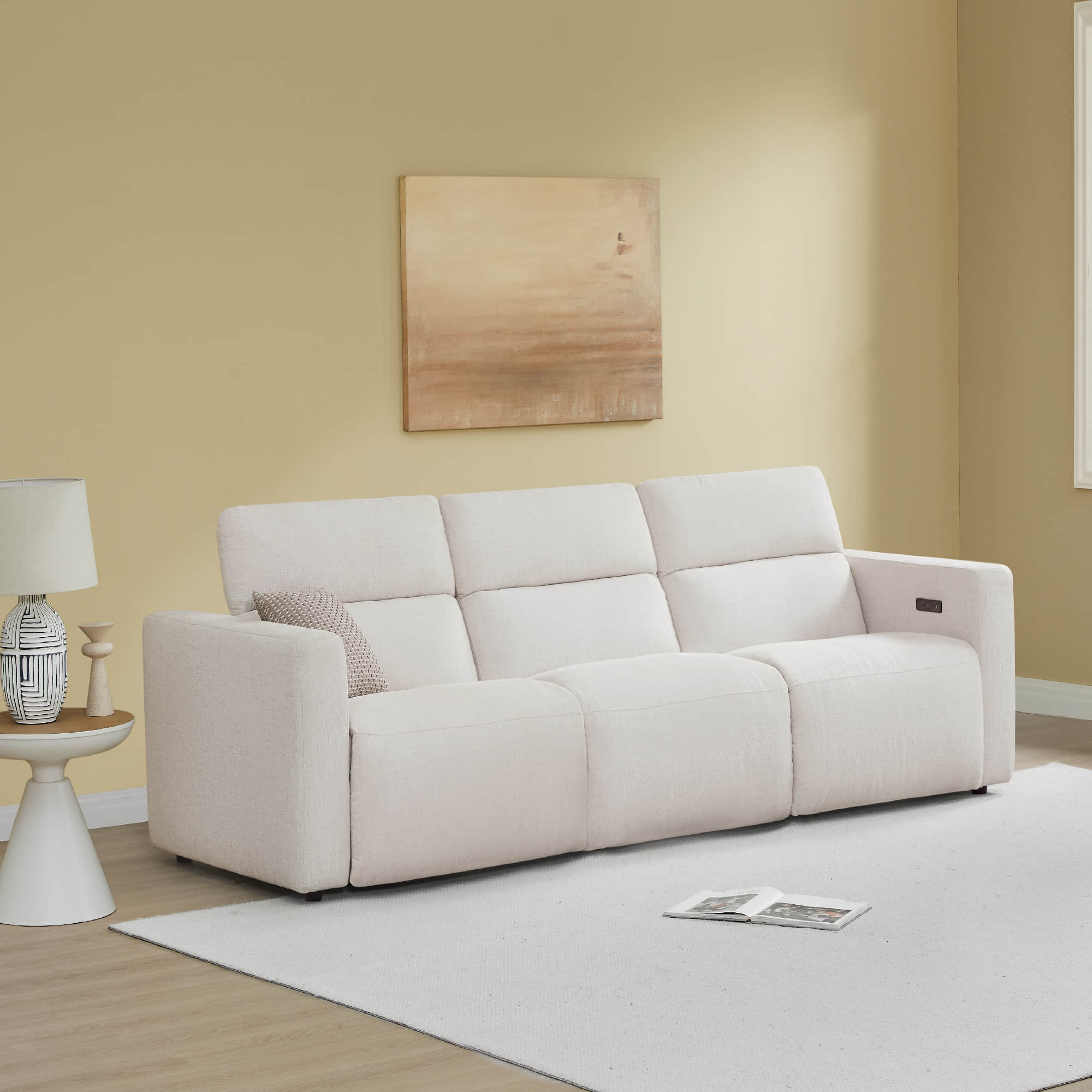 Oliver 3-Seat Wall-hugger Reclining Sectional Sofa with Power Headrest
