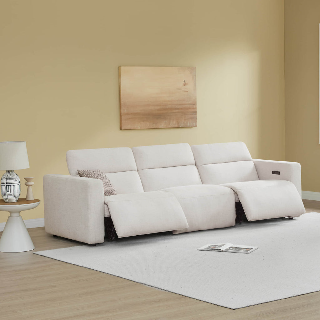 Oliver 3-Seat Wall-hugger Reclining Sectional Sofa with Power Headrest