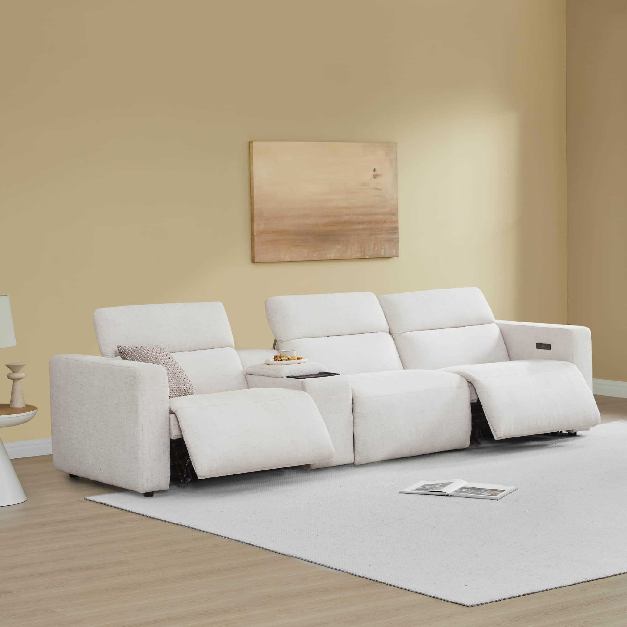 Oliver 3-Seat Wall-hugger Reclining Sectional Sofa with Power Headrest