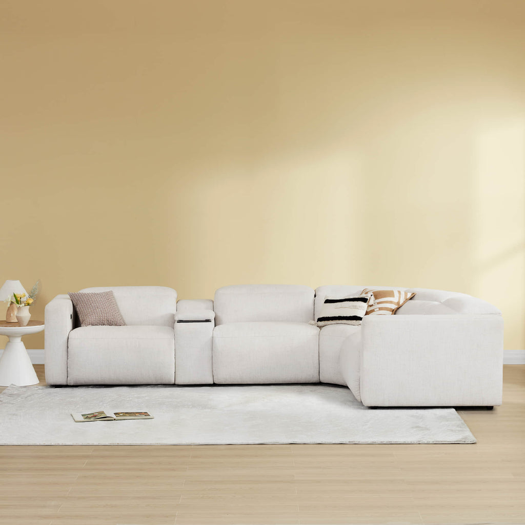 Oliver 4-Seat Wall-hugger Reclining Sectional Sofa with Power Headrest