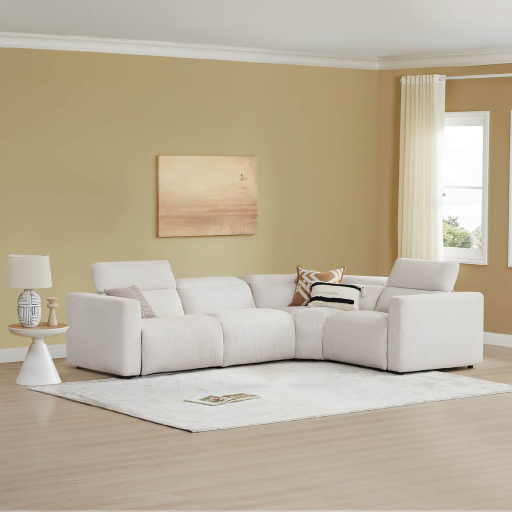 Oliver 4-Seat Wall-hugger Reclining Sectional Sofa with Power Headrest